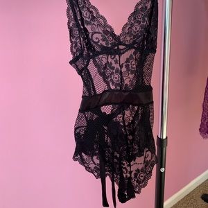 Black lace teddy